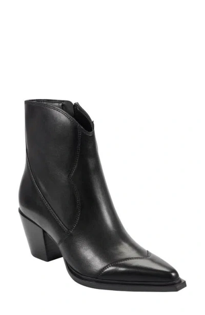 Marc Fisher Ltd Women's Giulie Western Leather Ankle Bootie In Black