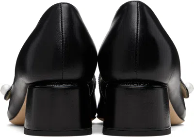 Jimmy Choo Elisa 45' Black Pumps With Pearl Detail In Patent Leather In Black