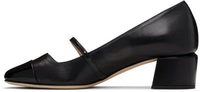 Jimmy Choo Elisa 45' Black Pumps With Pearl Detail In Patent Leather In Black
