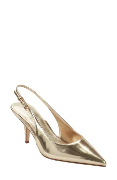 Marc Fisher Ltd Dorie Metallic Leather Slingback Pumps In Gold