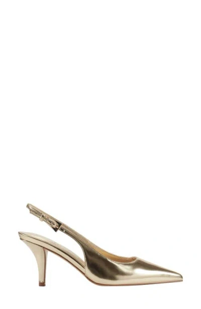 Marc Fisher Ltd Dorie Metallic Leather Slingback Pumps In Gold