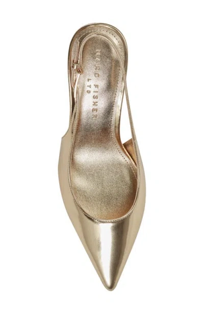 Marc Fisher Ltd Dorie Metallic Leather Slingback Pumps In Gold