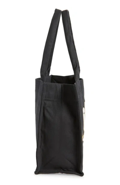 Ganni Banana Print Large Tote Bag In Black