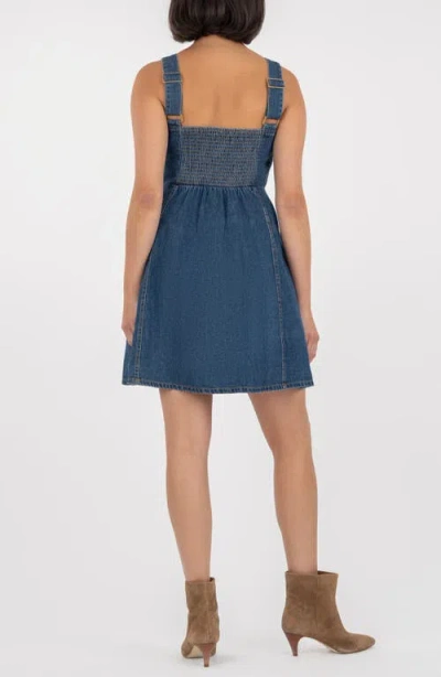 Kut From The Kloth Emiko A-line Sweetheart Mini Dress In Dark Wash In Blue