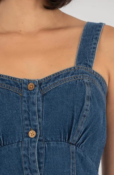 Kut From The Kloth Emiko A-line Sweetheart Mini Dress In Dark Wash In Blue