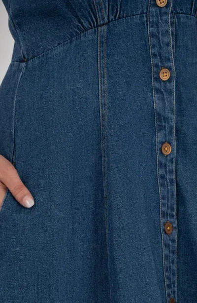 Kut From The Kloth Emiko A-line Sweetheart Mini Dress In Dark Wash In Blue