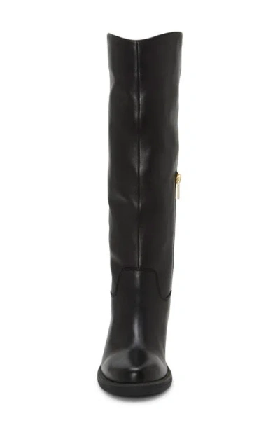 Vince Camuto Womens Sangeti Snip Toe Block Heel Knee High Boots Regular Narrow Calf Wide Extra Wide Calf In Black