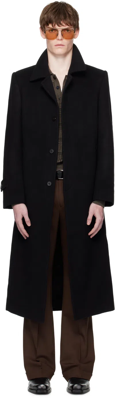 Ernest W Baker Black Car Coat In Black