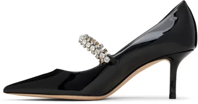 Jimmy Choo Bing 85 Crystal-embellished Pumps In Patent Leather In Black
