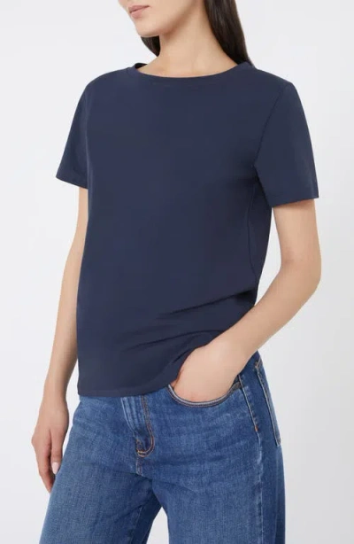 Weekend Max Mara Blue Solid Round Neck T-shirt In Blue