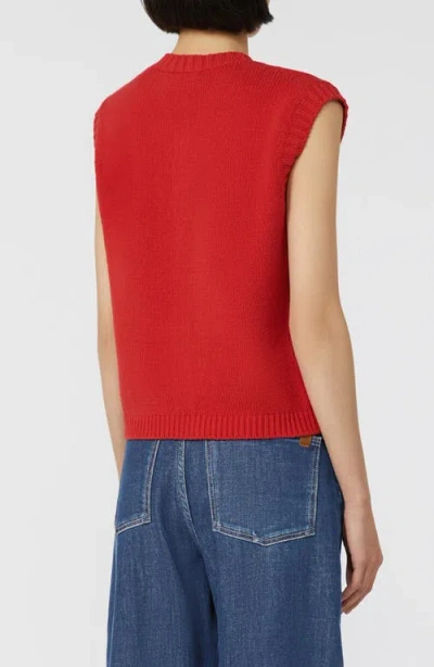 Weekend Max Mara Caprara Cotton Blend Sweater Vest In Red