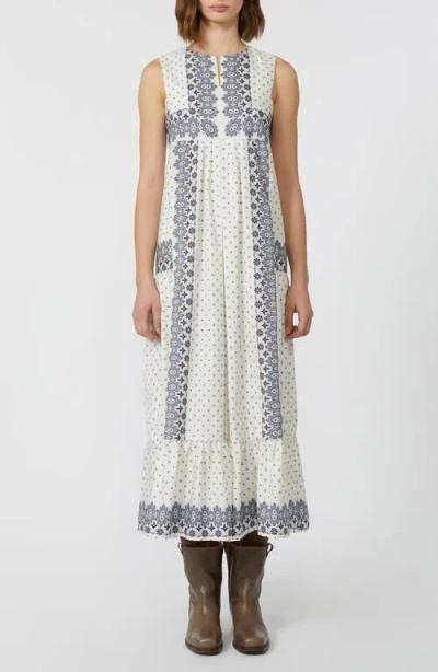 Weekend Max Mara Manila Paisley-print Tiered Midi Dress In White