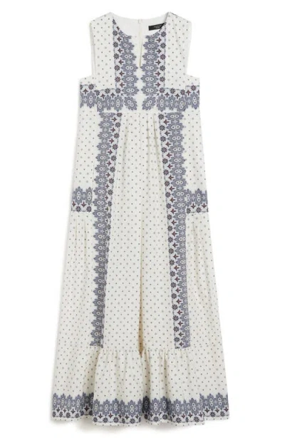 Weekend Max Mara Manila Paisley-print Tiered Midi Dress In White
