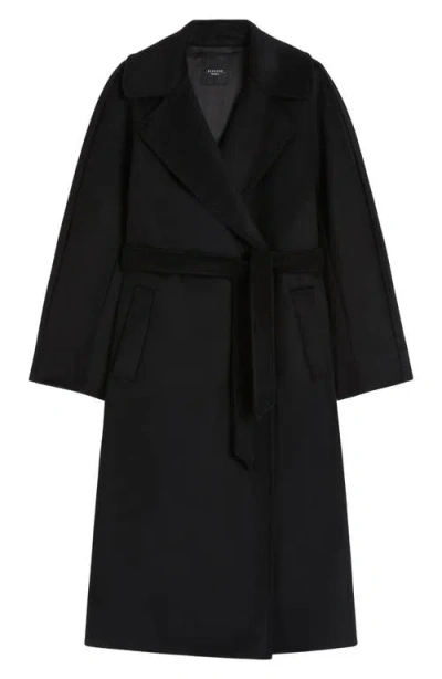 Weekend Max Mara Resina Double Breasted Wool Coat In Black