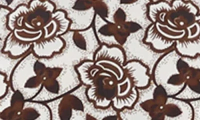 Weekend Max Mara Floral-print Short-sleeve Midi Dress In Brown