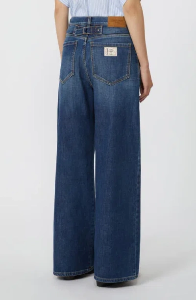 Weekend Max Mara Ortles Pleat Front Wide Leg Jeans In Blue