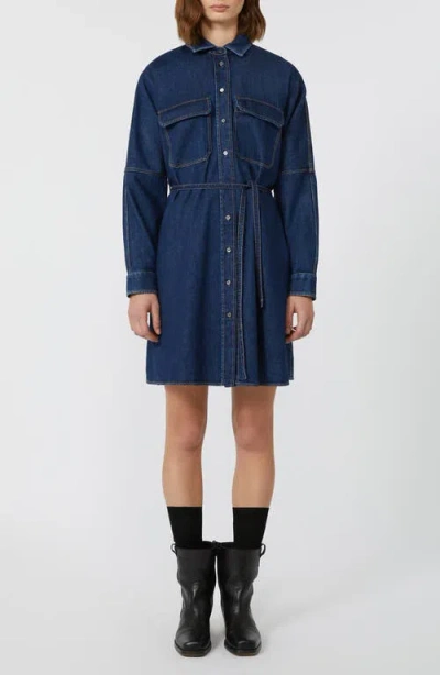 Weekend Max Mara Balenio Long Sleeve Denim Shirtdress In Blue