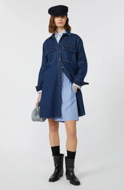 Weekend Max Mara Balenio Long Sleeve Denim Shirtdress In Blue