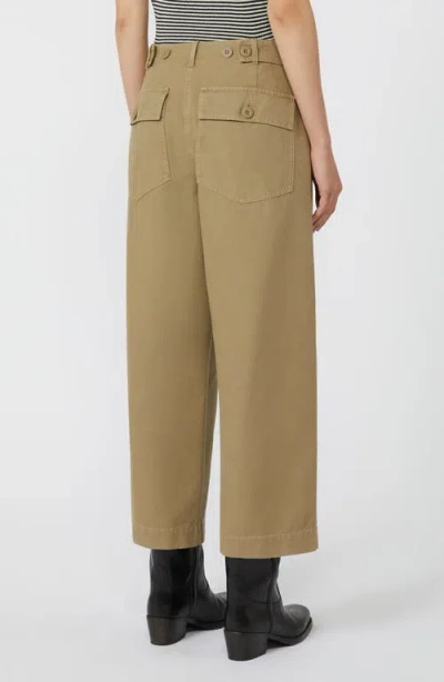 Weekend Max Mara Vista Pleated Cotton Canvas Barrel Trousers In Brown