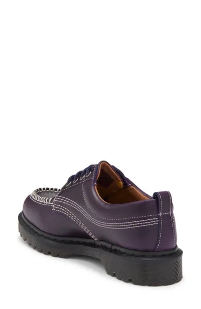 Dr. Martens Lowell Contrast-stitch Leather Brogues In Purple