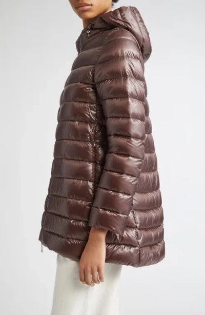 Herno Down Jacket "a-shape Resort" In Brown