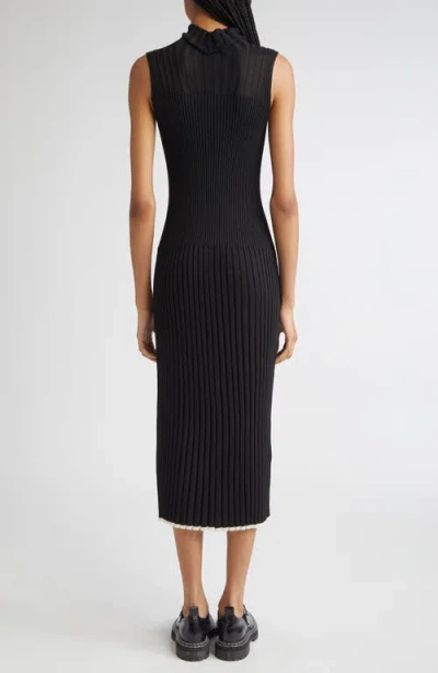 Proenza Schouler Maia Rib Midi Tank Dress In Black