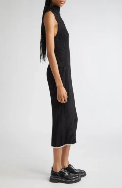 Proenza Schouler Maia Rib Midi Tank Dress In Black