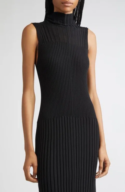Proenza Schouler Maia Rib Midi Tank Dress In Black