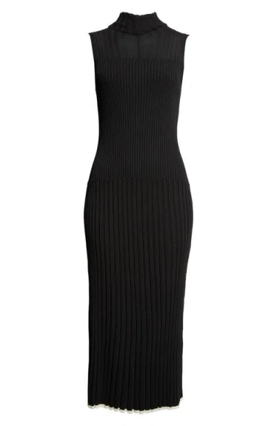 Proenza Schouler Maia Rib Midi Tank Dress In Black