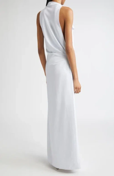 Proenza Schouler Devyn Draped Matte Double Crepe Dress In Blue