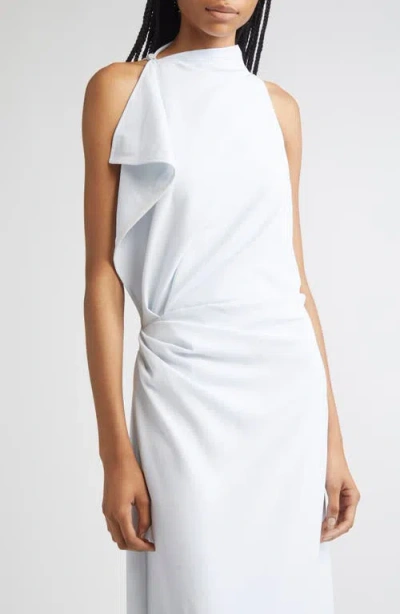 Proenza Schouler Devyn Draped Matte Double Crepe Dress In Blue