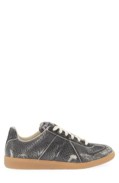 Maison Margiela Leather-suede Replica Sneakers In Gray