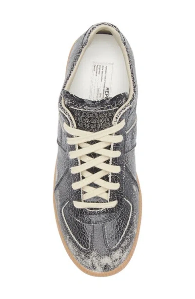 Maison Margiela Leather-suede Replica Sneakers In Gray