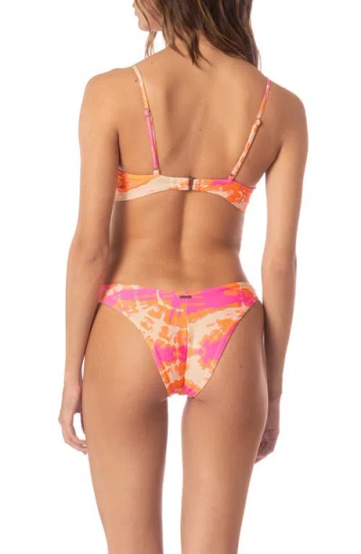 Maaji Flamingo Swirl Twisted Reversible Bikini Top In Pink