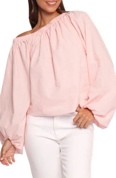 Petal And Pup Petal & Pup Zion One-shoulder Cotton & Linen Top In Pink