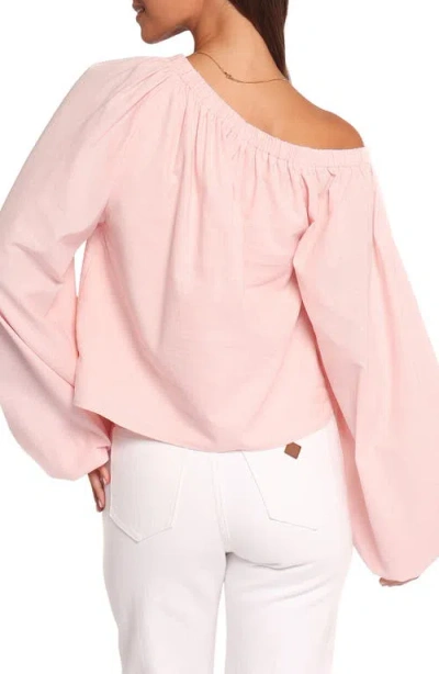 Petal And Pup Petal & Pup Zion One-shoulder Cotton & Linen Top In Pink