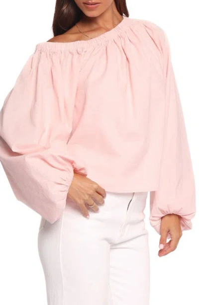 Petal And Pup Petal & Pup Zion One-shoulder Cotton & Linen Top In Pink