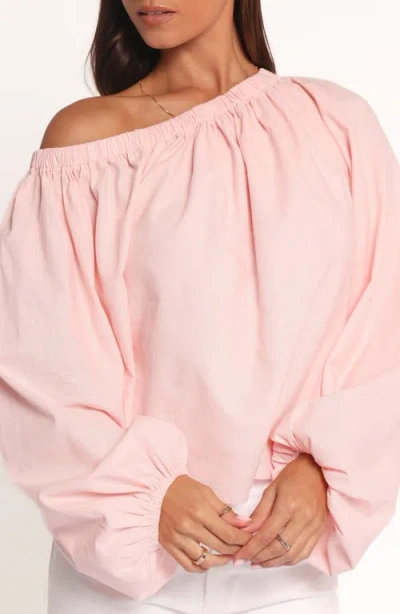 Petal And Pup Petal & Pup Zion One-shoulder Cotton & Linen Top In Pink