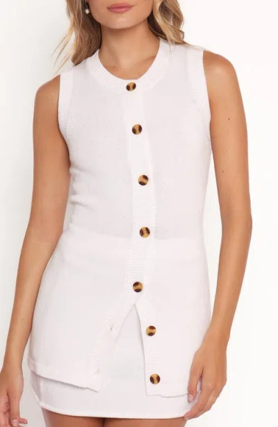 Petal And Pup Petal & Pup Bella Longline Cotton Sweater Vest In White