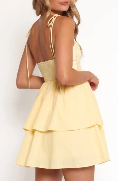 Petal And Pup Petal & Pup Aeliana Tiered Minidress In Yellow
