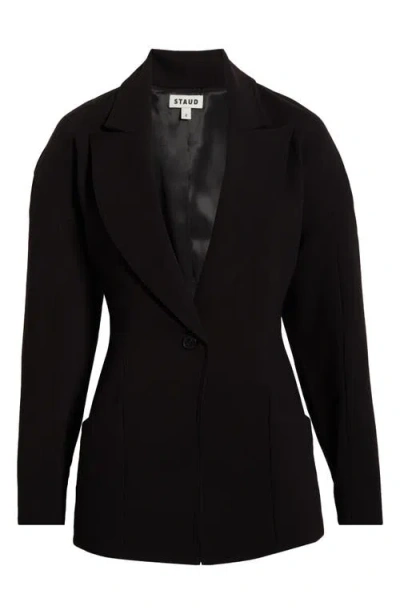 Staud Cole Woven Blazer In Black