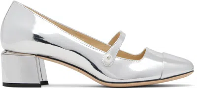 Jimmy Choo Nuur Long Sleeves Boat Neck Sweater In Silver