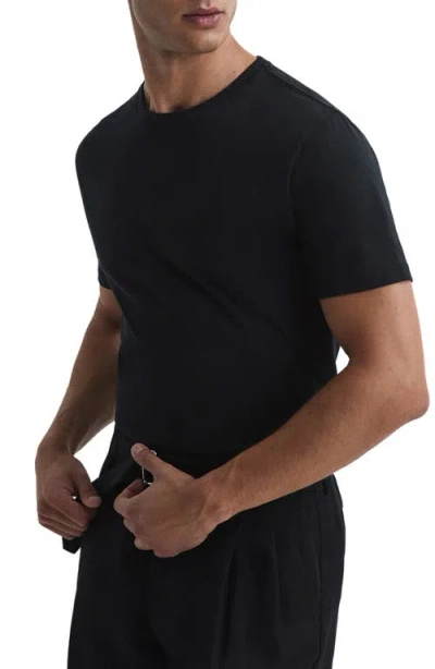 Reiss Black Bless Crew Neck T-shirt In Black