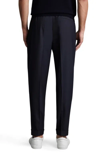 Reiss Brighton Relaxed Drawstring Trousers With Turn-ups In Blue