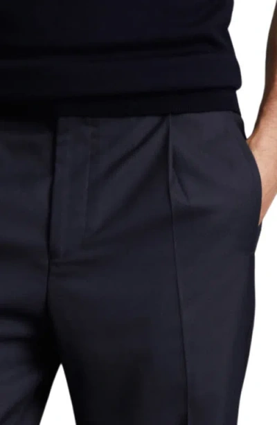 Reiss Brighton Relaxed Drawstring Trousers With Turn-ups In Blue