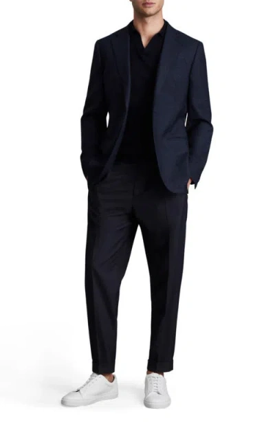 Reiss Brighton Relaxed Drawstring Trousers With Turn-ups In Blue