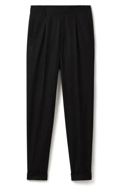 Reiss Brighton Relaxed Drawstring Trousers With Turn-ups In Black