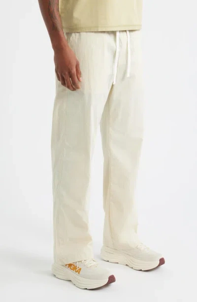 Rizort Kore Drawstring Nylon Pants In Beige