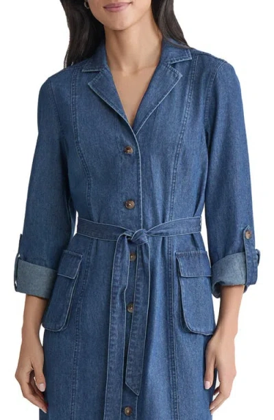 Jones New York Denim Cargo Shirtdress In Blue