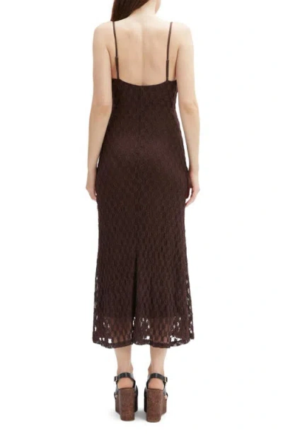 Bardot Adoni Floral Embroidered Mesh Slipdress In Brown